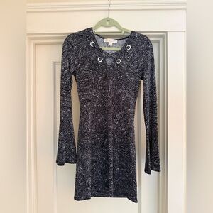 Michael Kors Black and Gray Paisley Dress
